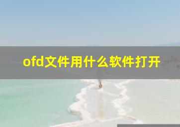 ofd文件用什么软件打开