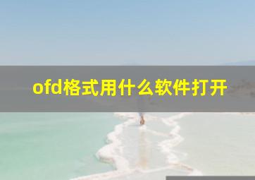 ofd格式用什么软件打开