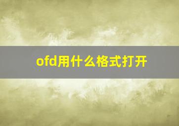 ofd用什么格式打开