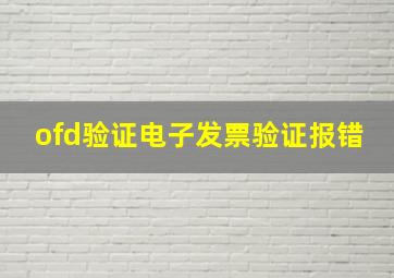 ofd验证电子发票验证报错