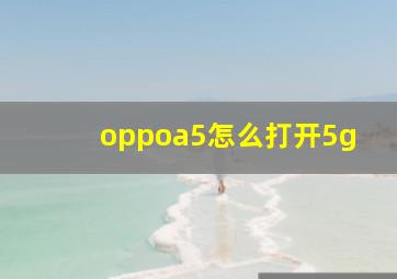 oppoa5怎么打开5g