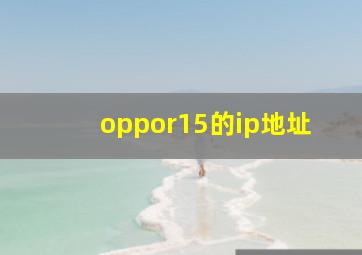 oppor15的ip地址