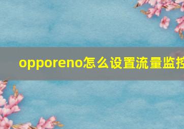 opporeno怎么设置流量监控