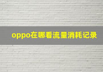 oppo在哪看流量消耗记录