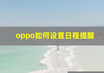 oppo如何设置日程提醒