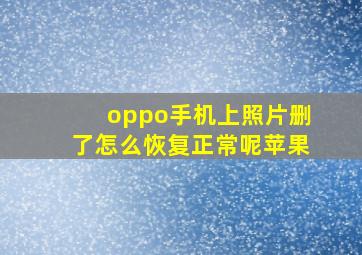 oppo手机上照片删了怎么恢复正常呢苹果