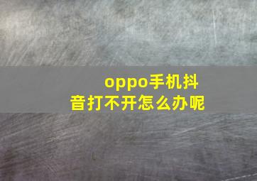 oppo手机抖音打不开怎么办呢