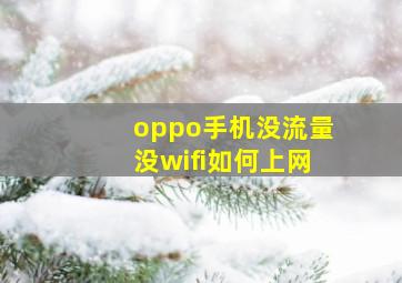 oppo手机没流量没wifi如何上网