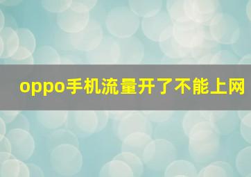 oppo手机流量开了不能上网