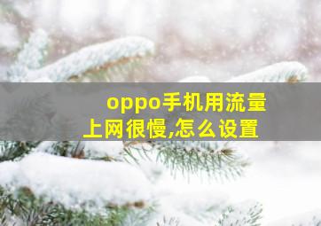 oppo手机用流量上网很慢,怎么设置