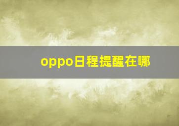 oppo日程提醒在哪