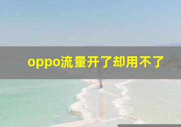 oppo流量开了却用不了