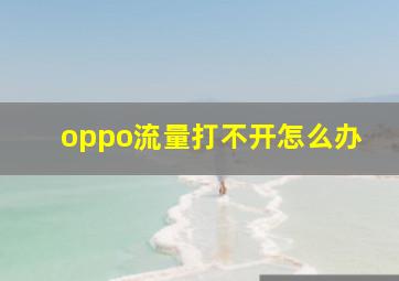 oppo流量打不开怎么办