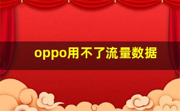 oppo用不了流量数据