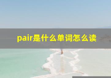 pair是什么单词怎么读