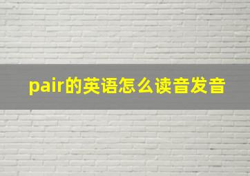 pair的英语怎么读音发音