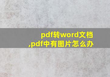 pdf转word文档,pdf中有图片怎么办