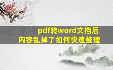 pdf转word文档后内容乱掉了如何快速整理