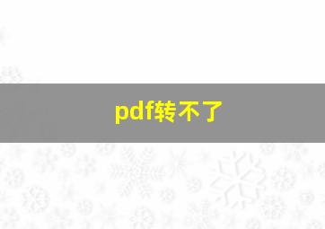 pdf转不了