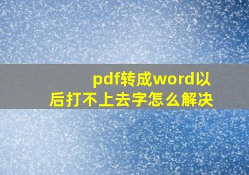 pdf转成word以后打不上去字怎么解决