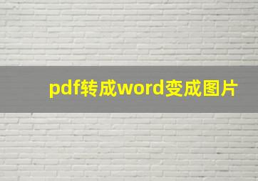 pdf转成word变成图片