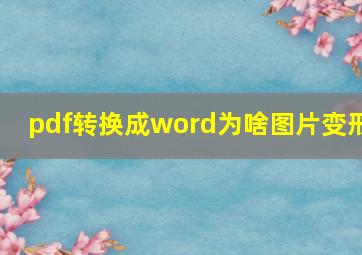 pdf转换成word为啥图片变形