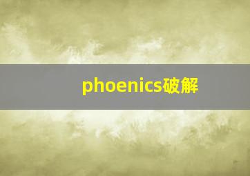 phoenics破解