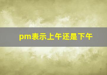 pm表示上午还是下午