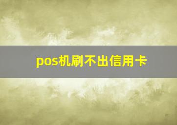 pos机刷不出信用卡