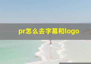 pr怎么去字幕和logo