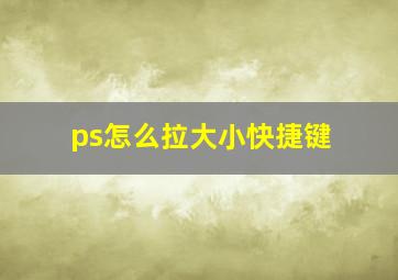 ps怎么拉大小快捷键