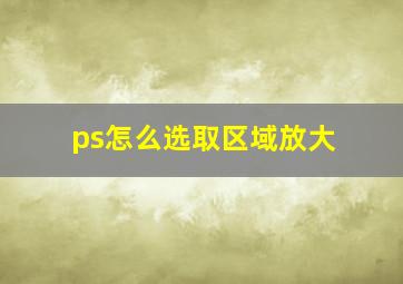 ps怎么选取区域放大