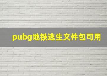 pubg地铁逃生文件包可用