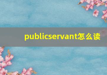 publicservant怎么读