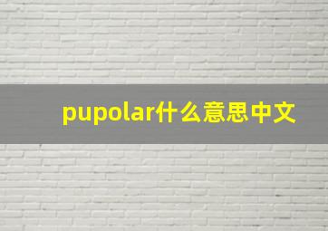 pupolar什么意思中文