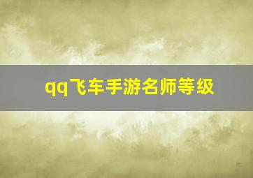 qq飞车手游名师等级