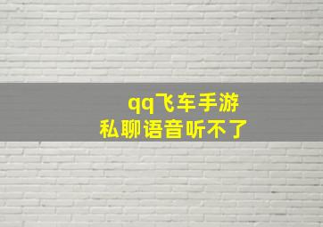 qq飞车手游私聊语音听不了