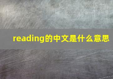 reading的中文是什么意思