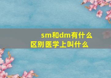 sm和dm有什么区别医学上叫什么