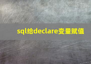 sql给declare变量赋值