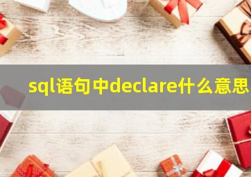 sql语句中declare什么意思