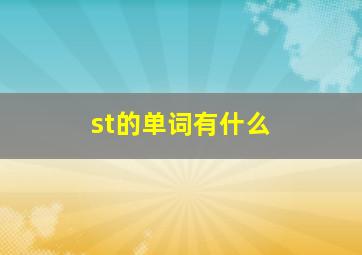 st的单词有什么