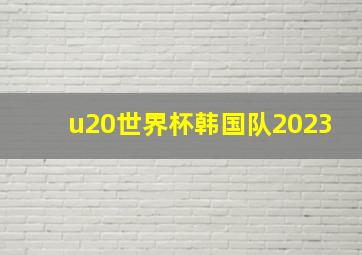 u20世界杯韩国队2023