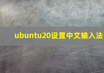 ubuntu20设置中文输入法