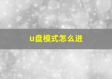 u盘模式怎么进