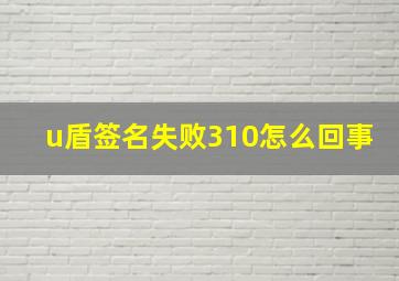 u盾签名失败310怎么回事