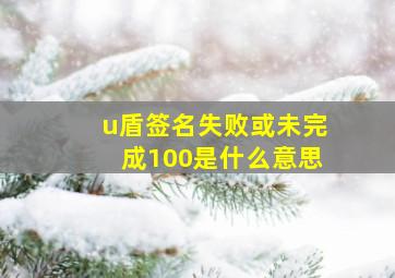 u盾签名失败或未完成100是什么意思