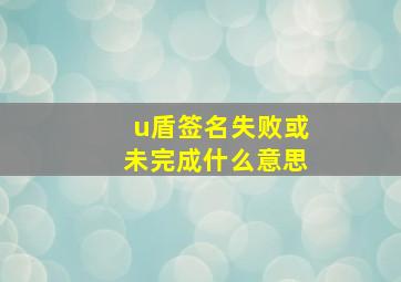 u盾签名失败或未完成什么意思