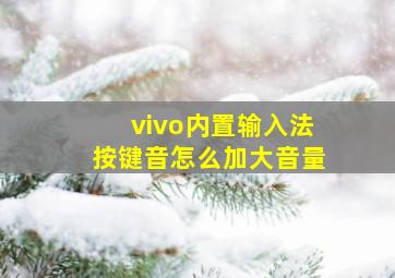 vivo内置输入法按键音怎么加大音量