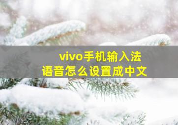 vivo手机输入法语音怎么设置成中文